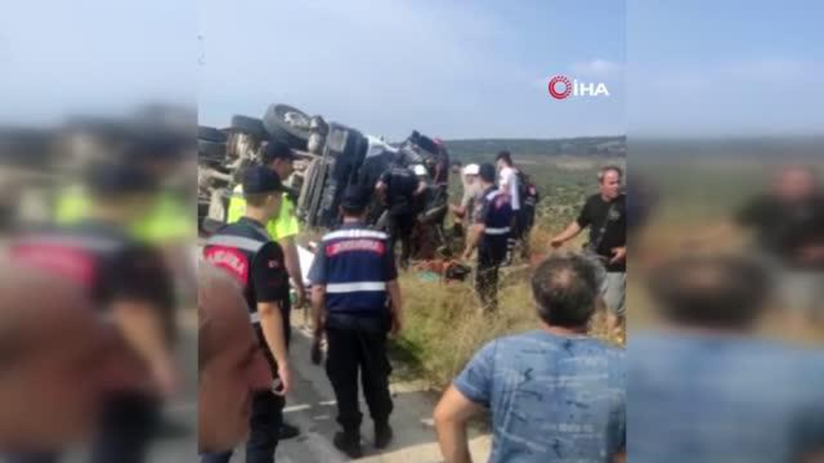 Devrilen beton mikserinde sıkışan sürücüyü itfaiye kurtardı