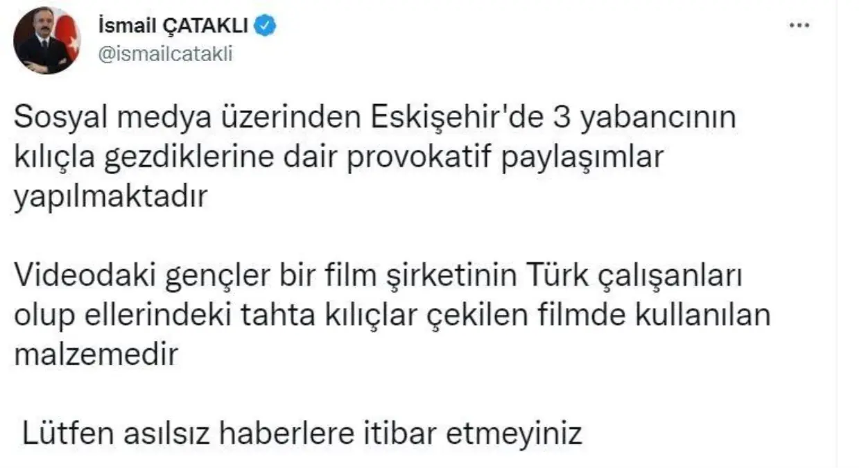 İçişleri Bakan Yardımcısı Çataklı\'dan provokatif paylaşımlar hakkında açıklama