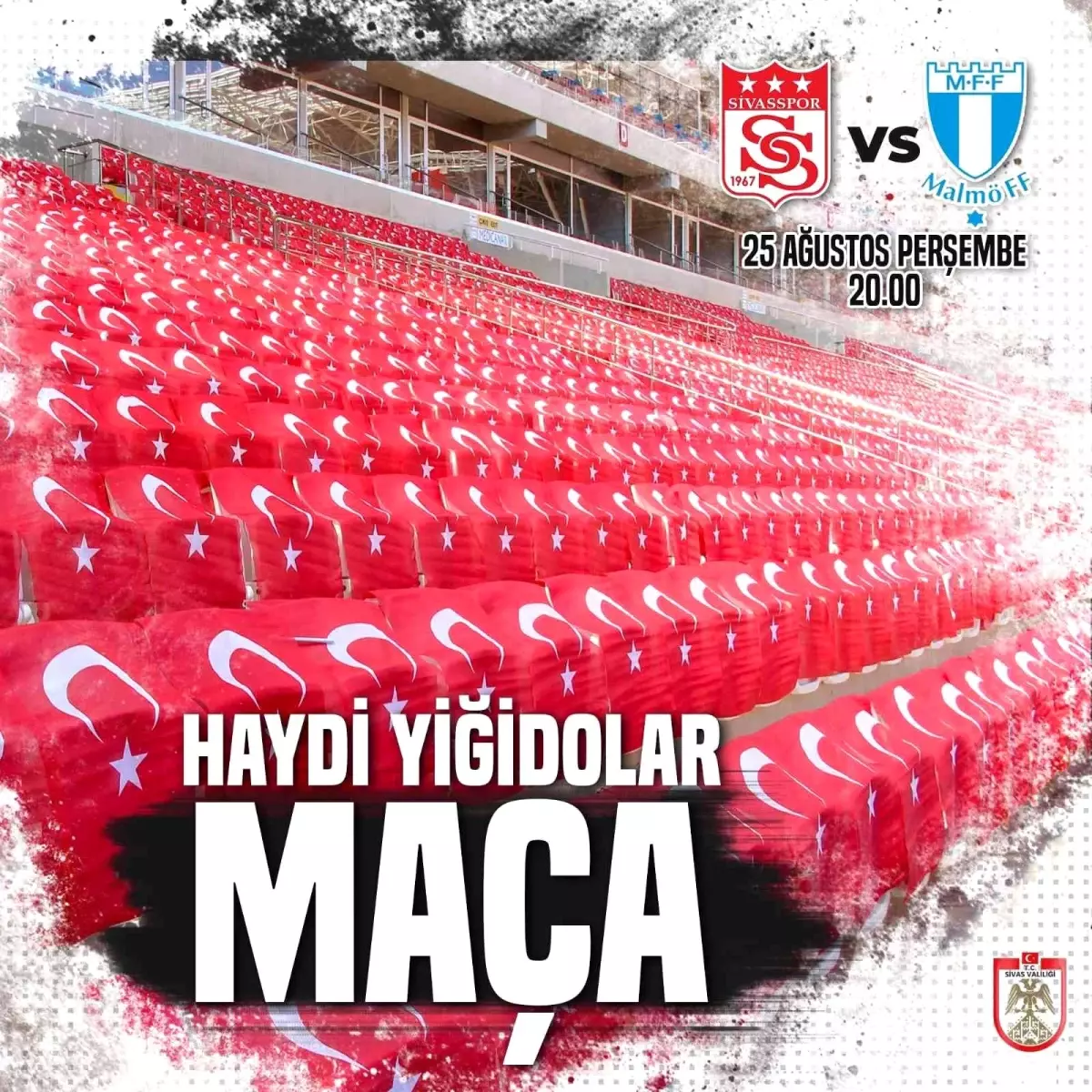 Sivasspor-Malmö maçında tüm taraftarlara Türk bayrağı dağıtılacak