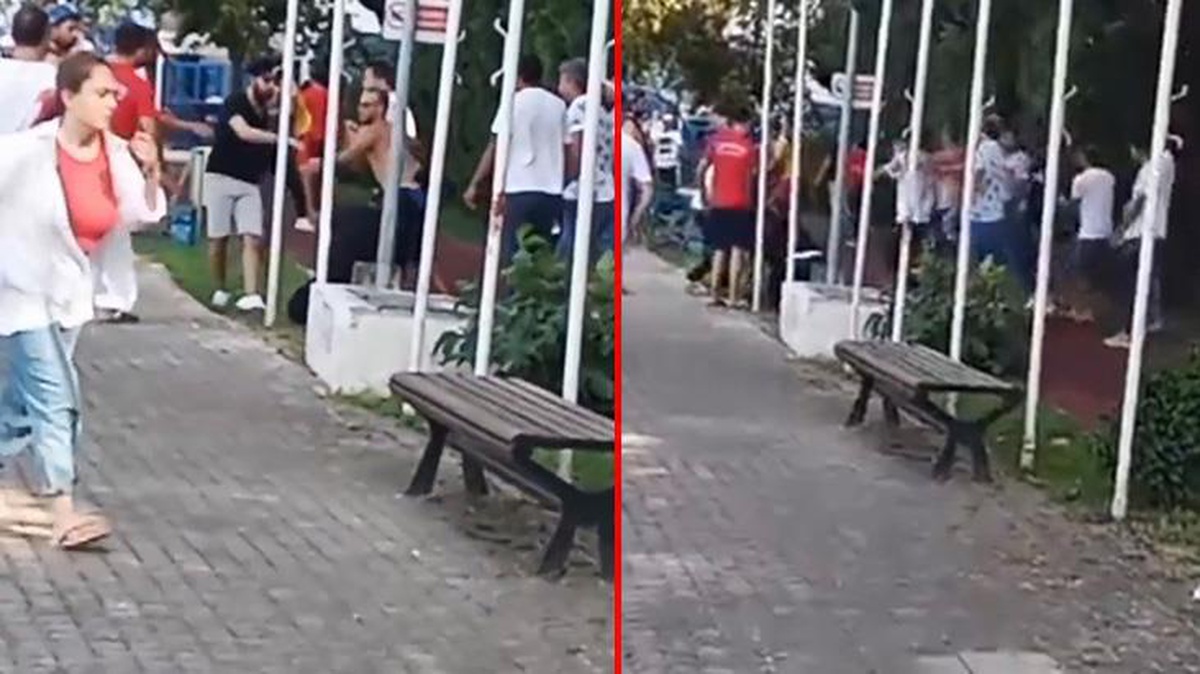 Su kayağı yapan kadınların fotoğrafını çekerken yakalandılar! O şahıslar kalabalık tarafından tekme tokat dövüldü