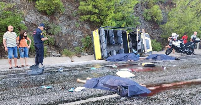 Marmaris'te safari aracının devrildiği feci kazadan ilk görüntüler