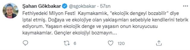 Şahan Gökbakar, Milyon Fest'in iptal edilmesine tepki gösterdi: Ne etti bu gençler size? Şahan Gökbakar, Milyon Fest'in iptal edilmesine tepki gösterdi: Ne etti bu gençler size?