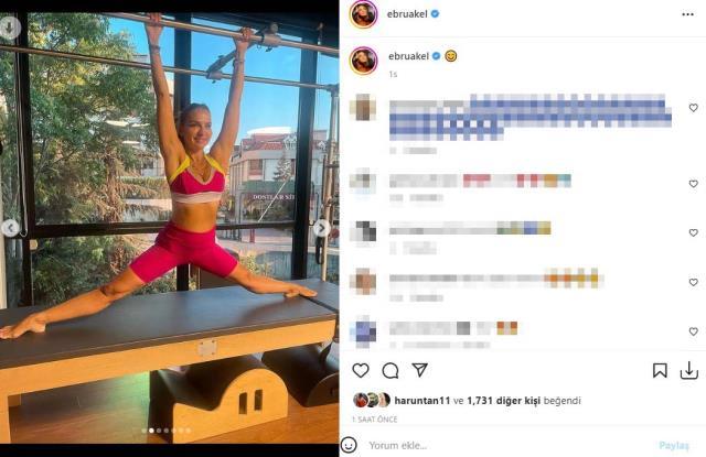 Yoga yaptığı anları paylaşan 46 yaşındaki Ebru Akel, esnekliğiyle alkış topladı