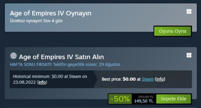 300 TL değerindeki Age of Empires 4 Steam'de ücretsiz oldu