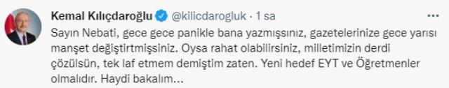 Bakan Nebati'den Kılıçdaroğlu'na yanıt gecikmedi: Bizi yakından takip ediyorsunuz, izlemeye devam edin Bakan Nebati'den Kılıçdaroğlu'na yanıt gecikmedi: Bizi yakından takip ediyorsunuz, izlemeye devam edin