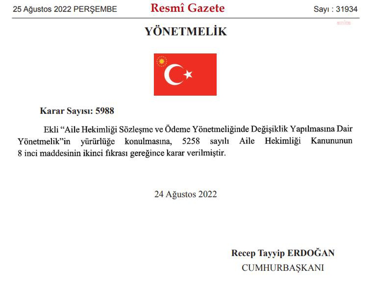Aile hekimleri ve ASM personeline "ek ödeme" düzenlemesi Resmi Gazete\'de