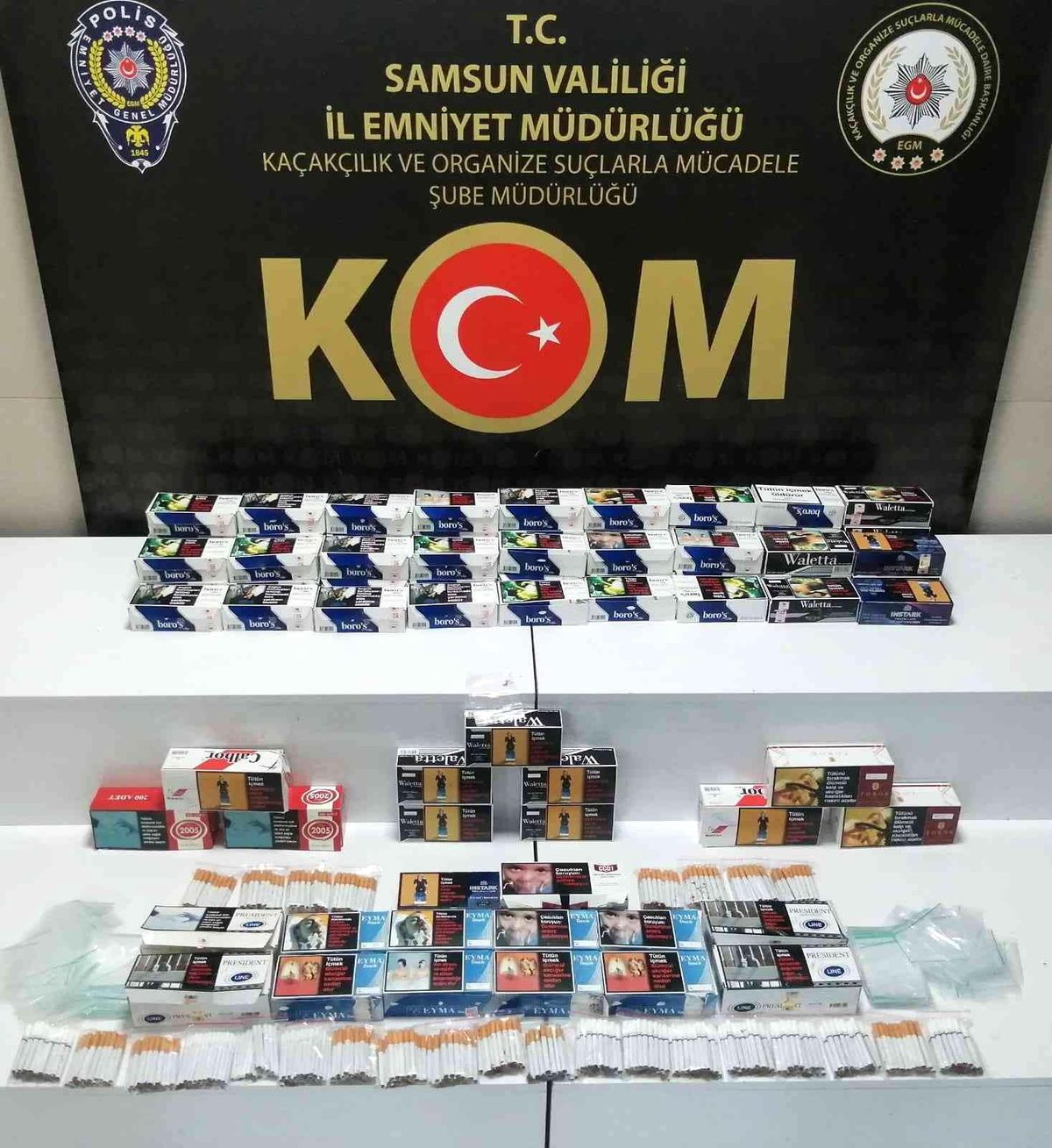 Samsun\'da 16 bin 240 dal makaron ele geçirildi