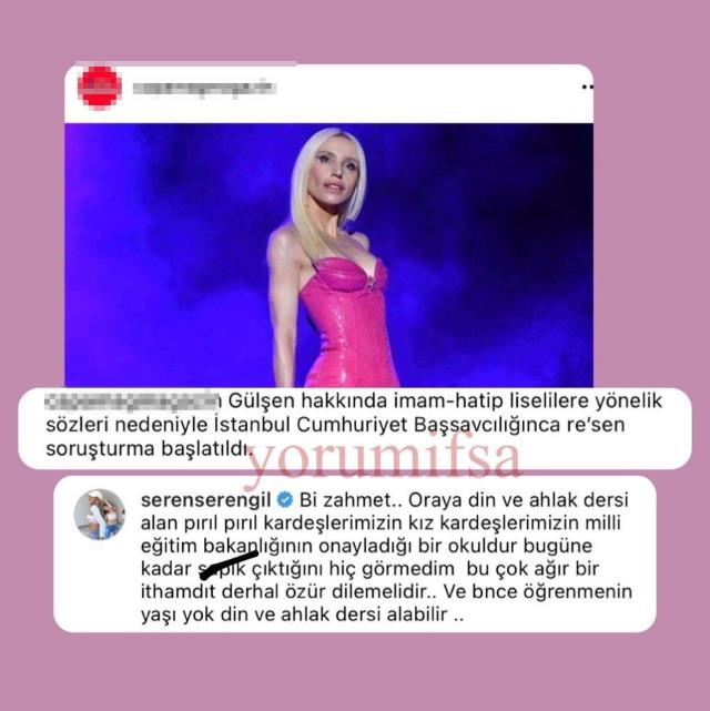 Seren Serengil, İmam hatipliler ilgili sözleri nedeniyle Gülşen'i hedef aldı: Derhal özür dilemeli Seren Serengil, İmam hatipliler ilgili sözleri nedeniyle Gülşen'i hedef aldı: Derhal özür dilemeli