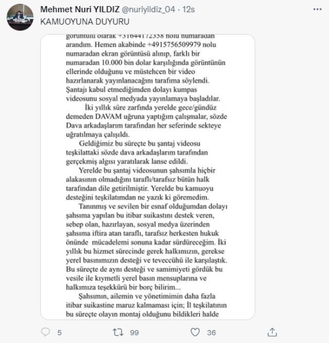 Ağrı İŞKUR il müdürü Gıyas Güven'in ardından AK Partili ilçe başkanının da uygunsuz görüntüleri ortaya çıktı