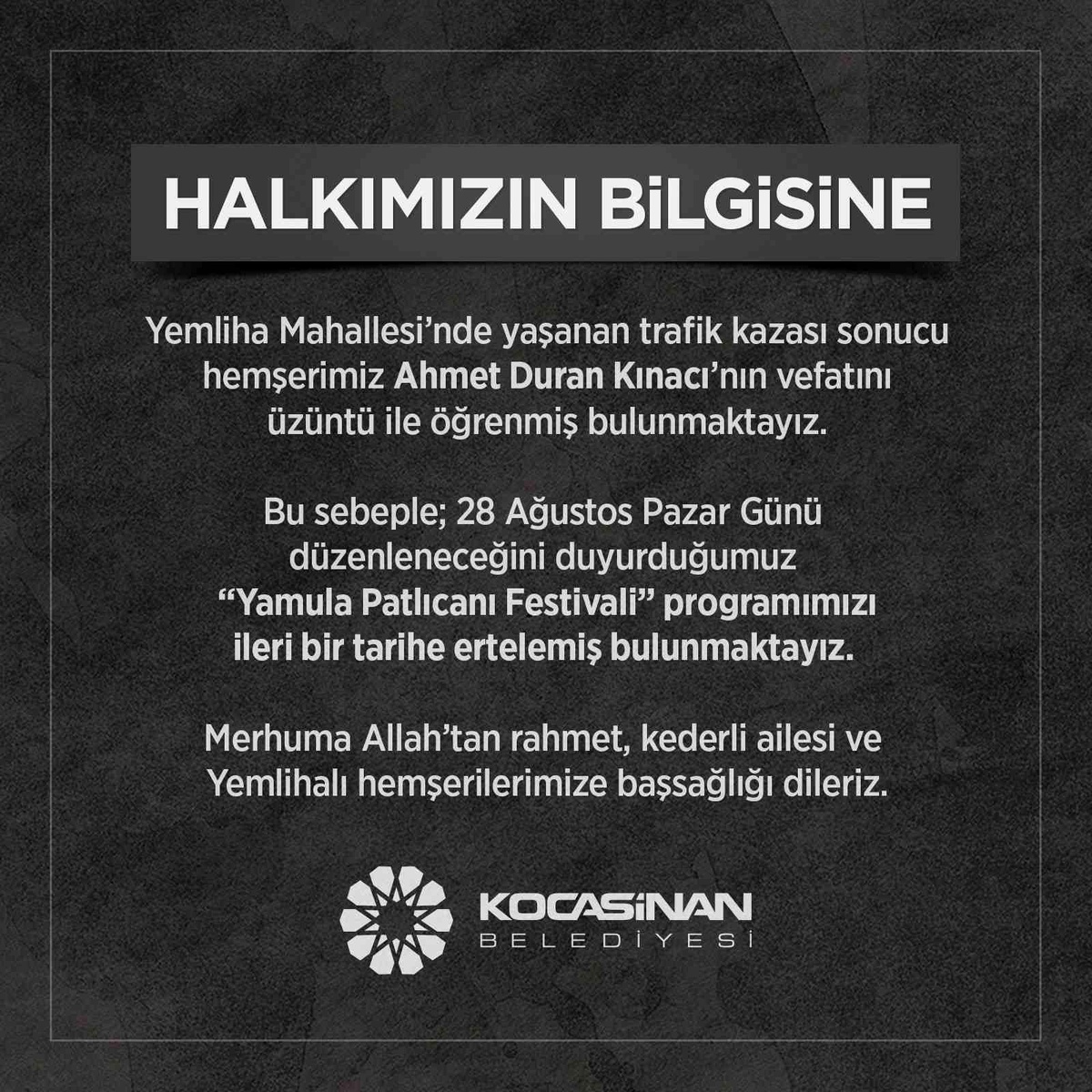 Kocasinan Belediyesi\'nden cenaze hassasiyeti