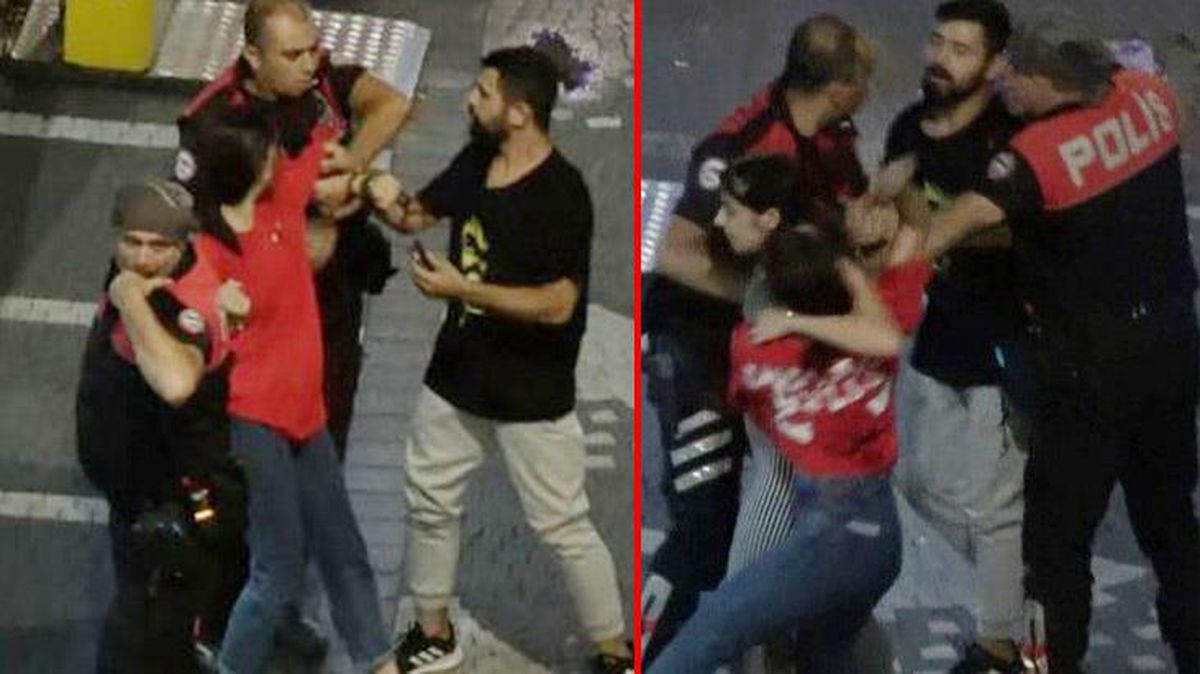 Kıskançlıktan gözü dönen kadınların kavgasında arada kalan polisler zor anlar yaşadı