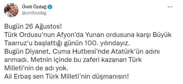 Zafer Partisi lideri Özdağ'ın Diyanet İşleri Başkanı Erbaş'la ilgili sözlerine İçişleri'nden tepki: İspat etmezsen alçaksın