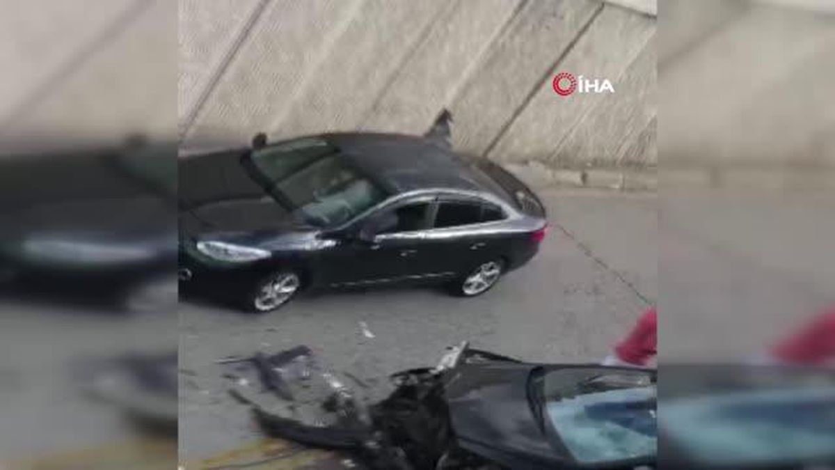 Başkent\'te köprü altında iki araç çarpıştı: 1 yaralı