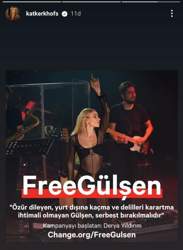 Galatasaray'ın dünyaca ünlü futbolcusu Mertens'in eşinden Gülşen'e destek paylaşımı: Serbest bırakın