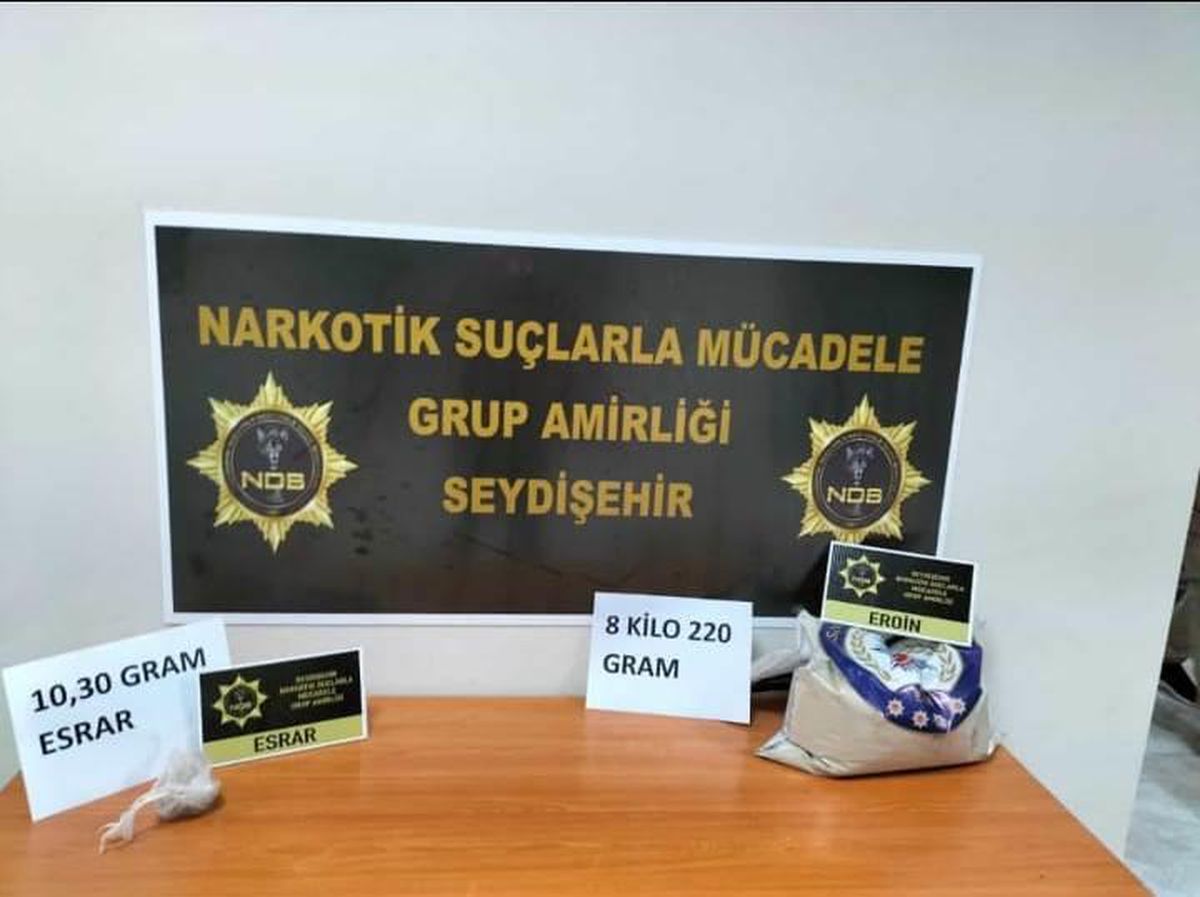 Seydişehir\'de otomobilde 8 kilo 220 gram eroin ele geçirildi