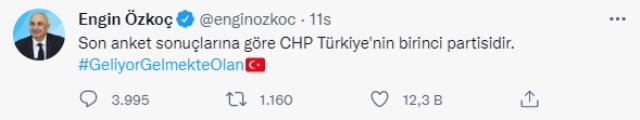 CHP'li Özkoç, Kılıçdaroğlu'nun masasındaki son anketi paylaştı: CHP Türkiye'nin birinci partisi konumunda CHP'li Özkoç, Kılıçdaroğlu'nun masasındaki son anketi paylaştı: CHP Türkiye'nin birinci partisi konumunda