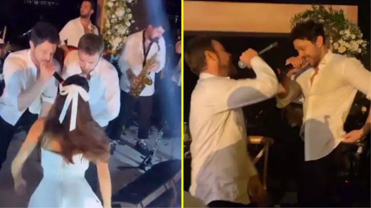 Murat Dalkılıç ve Murat Boz, Demet Özdemir ve Oğuzhan Koç'un düğününde davetlileri eğlendirdi