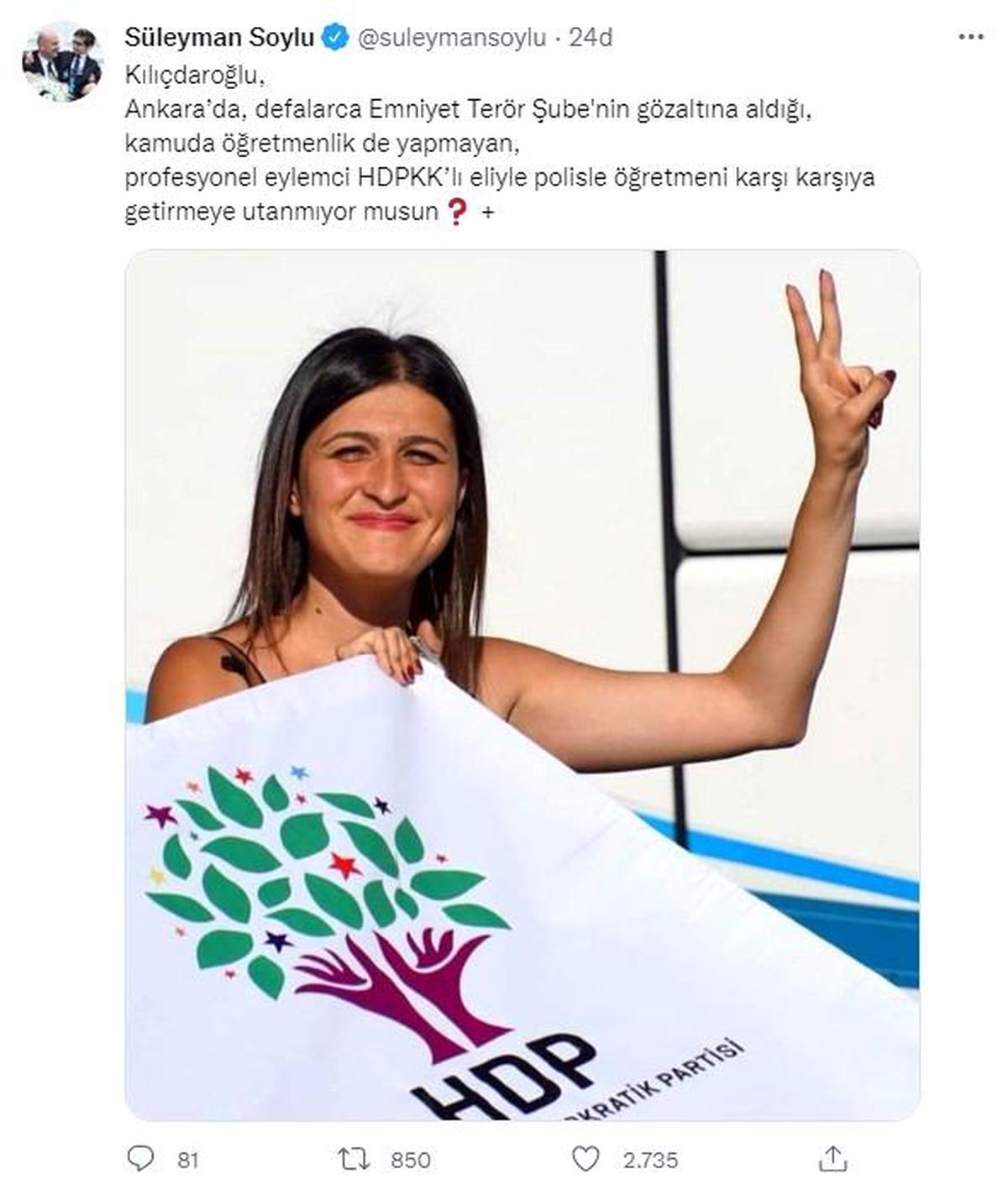 İçişleri Bakanı Soylu\'dan CHP Genel Başkanı Kılıçdaroğlu\'na tepki