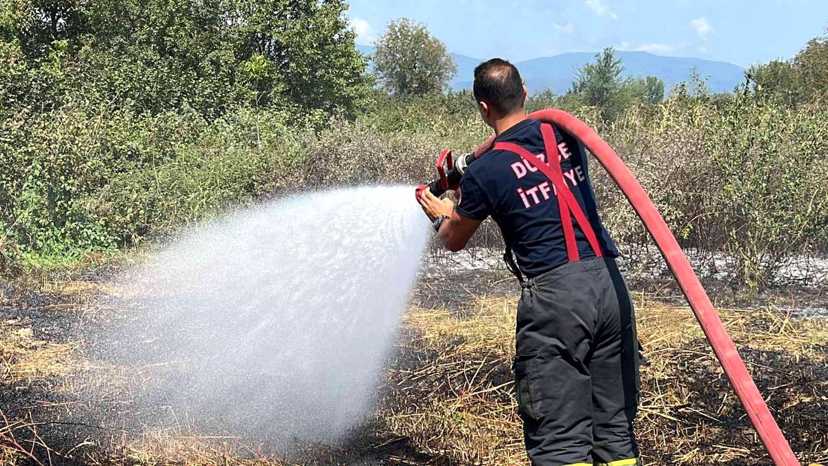 Kabak tarlasında yangın çıktı