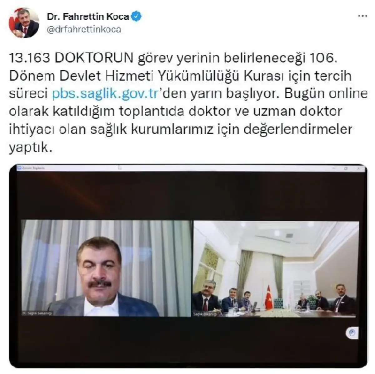 Doktorların görev yerlerinin belirleneceği kuranın tercih süreci yarın başlıyor