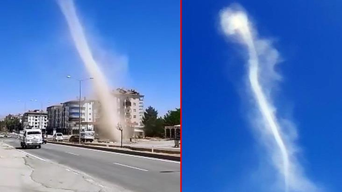 Elazığ\'da bir anda kum hortumu ortaya çıktı