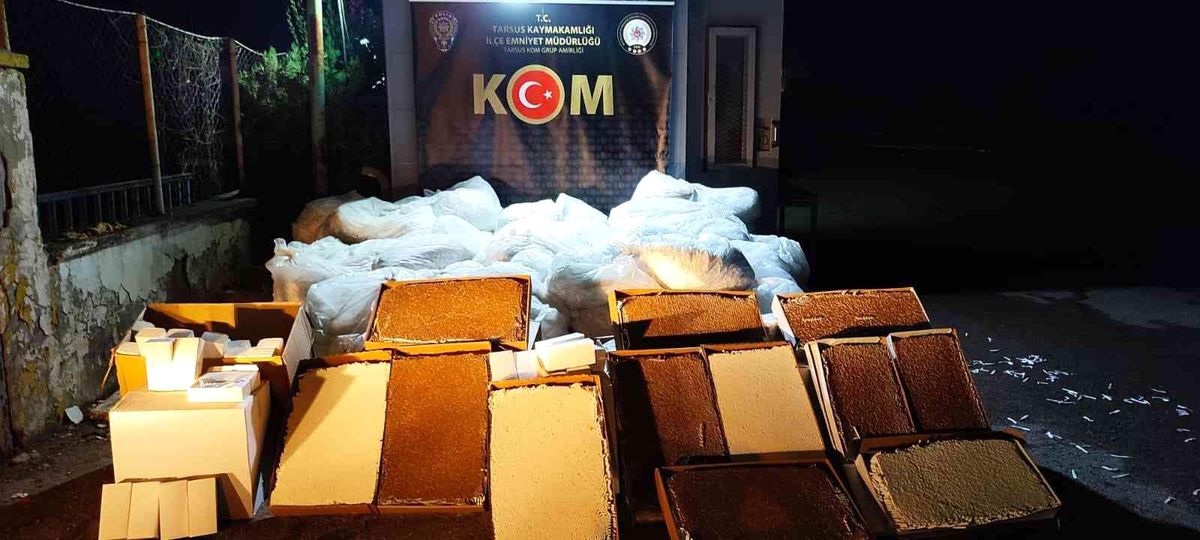 Mersin\'de 959 bin adet makaron ele geçirildi