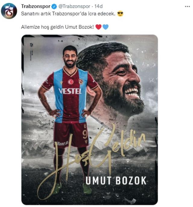 Süper Lig'in son gol kralı Umut Bozok resmen Trabzonspor'da