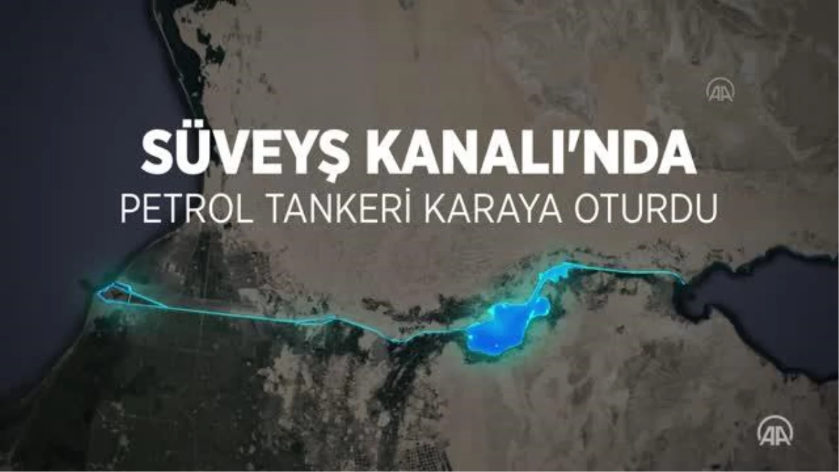 (VİDEO-GRAFİK) Süveyş Kanalı\'nda petrol tankeri karaya oturdu