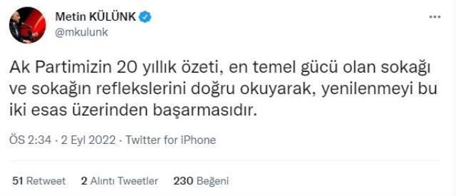 AK Partili Metin Külünk'ten partisine Sedat Peker çağrısı: Sokak arınma istiyor