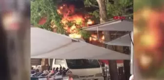 Çay bahçesindeki yangın pazar yerine sıçramadan söndürüldü