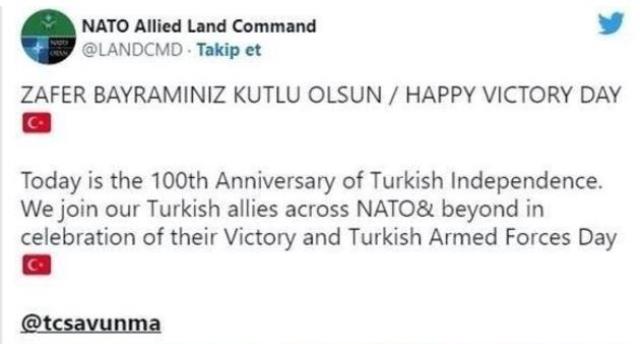 NATO'nun 30 Ağustos paylaşımını kaldırmasına MSB'den sert tepki: Kabul edilemez NATO'nun 30 Ağustos paylaşımını kaldırmasına MSB'den sert tepki: Kabul edilemez