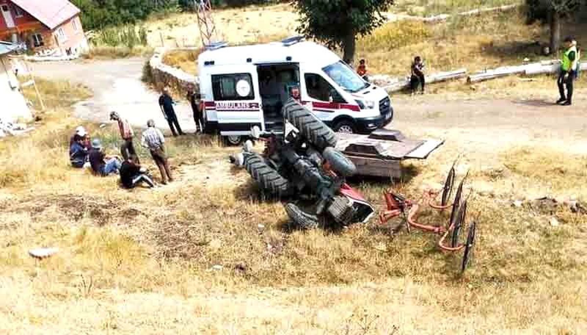 Şarampole devrilen traktörün şoförü hayatını kaybetti