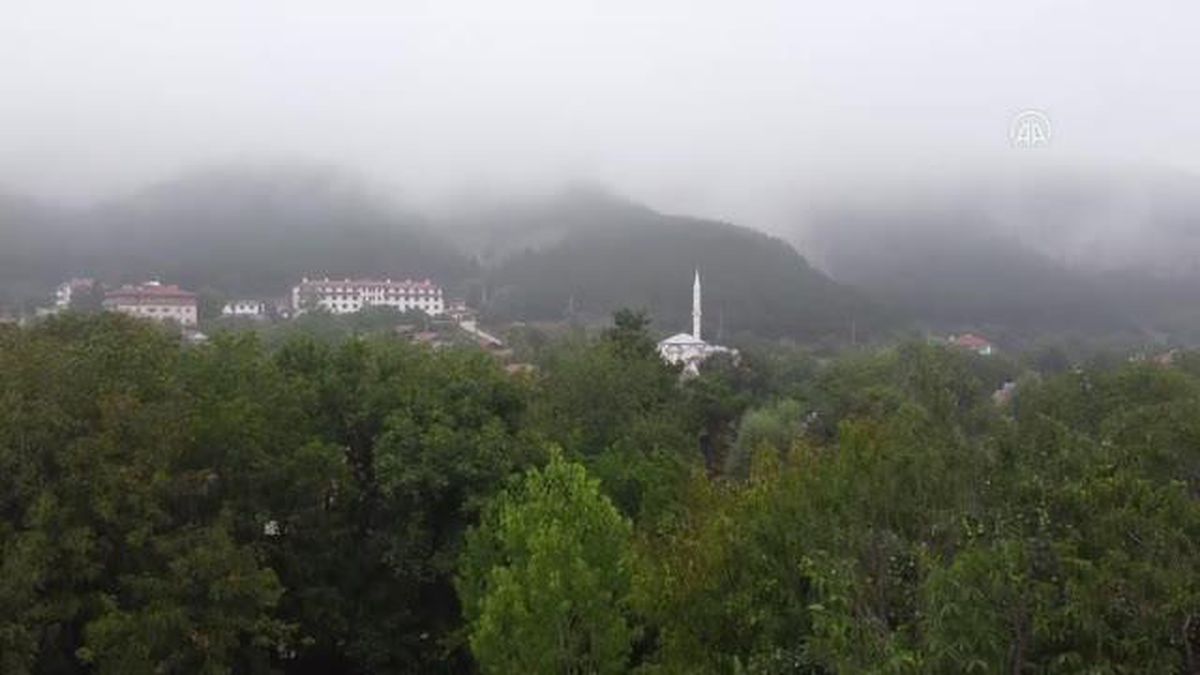 Sisle kaplanan Mudurnu havadan görüntülendi