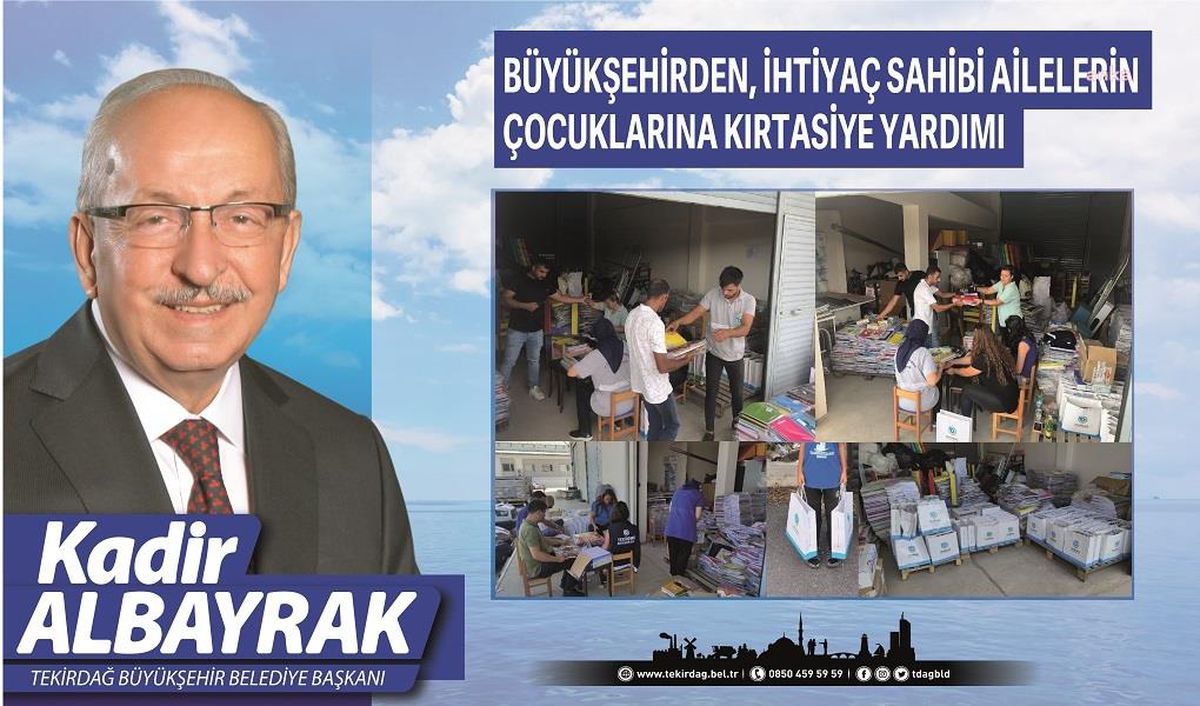 Tekirdağ Büyükşehir\'den, İhtiyaç Sahibi Ailelerin Çocuklarına Kırtasiye Yardımı