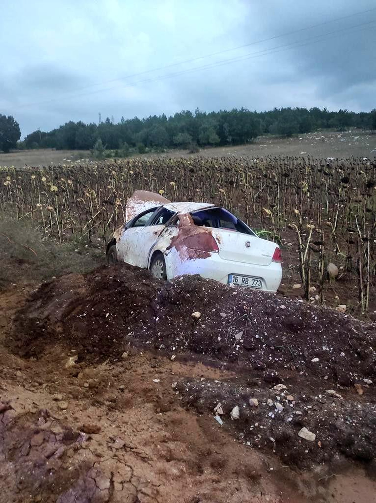 Yoldan çıkan otomobil boş tarlada takla attı: 3 kişi yaralandı