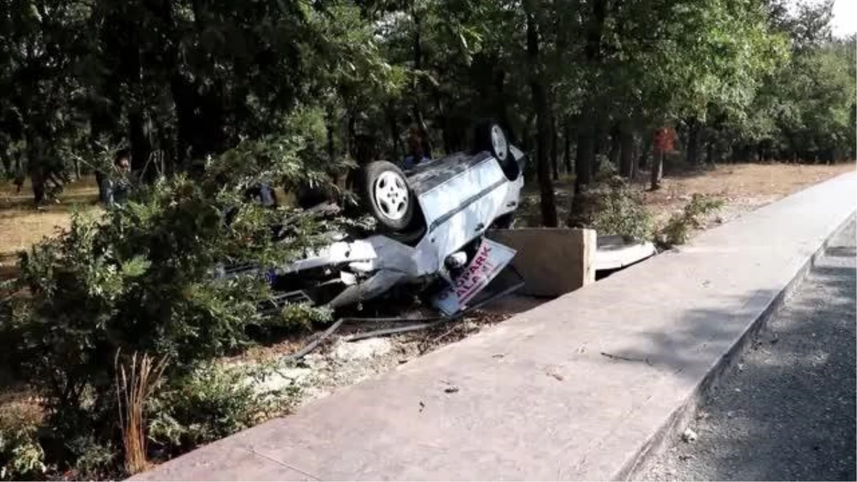 Samsun\'da devrilen aracın sürücüsü yaralandı