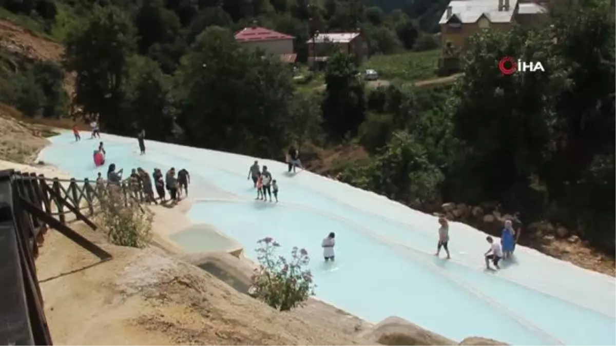 Göksu travertenleri Giresun\'un Pamukkale\'si oldu