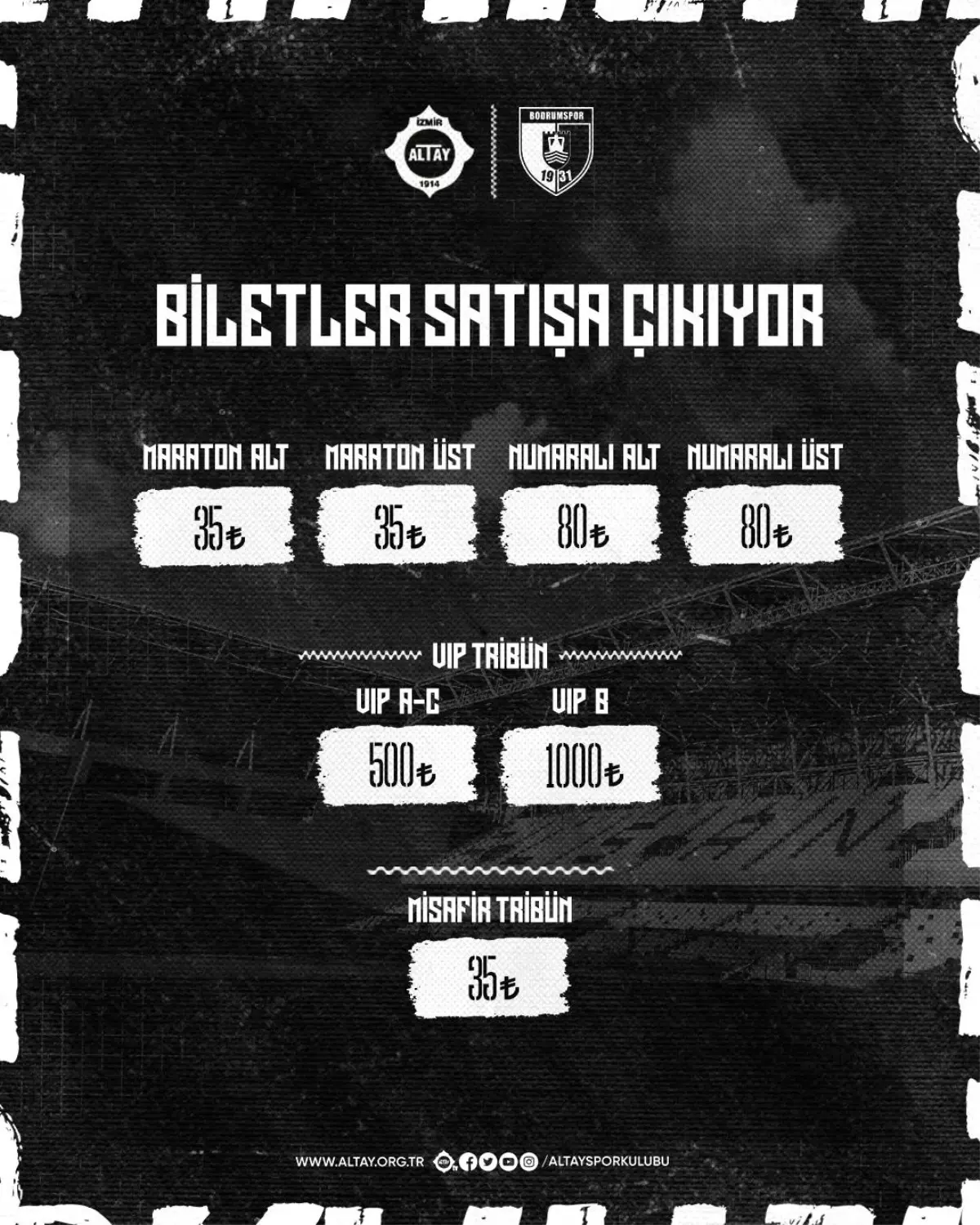Altay Bodrumspor maçının biletleri satışta