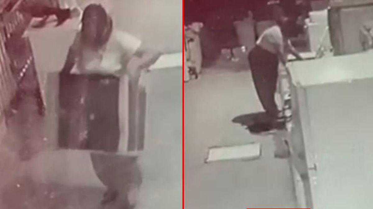 50 kiloluk klima motorunu tek başına çalan kadın iş yeri çalışanlarını hayrete düşürdü