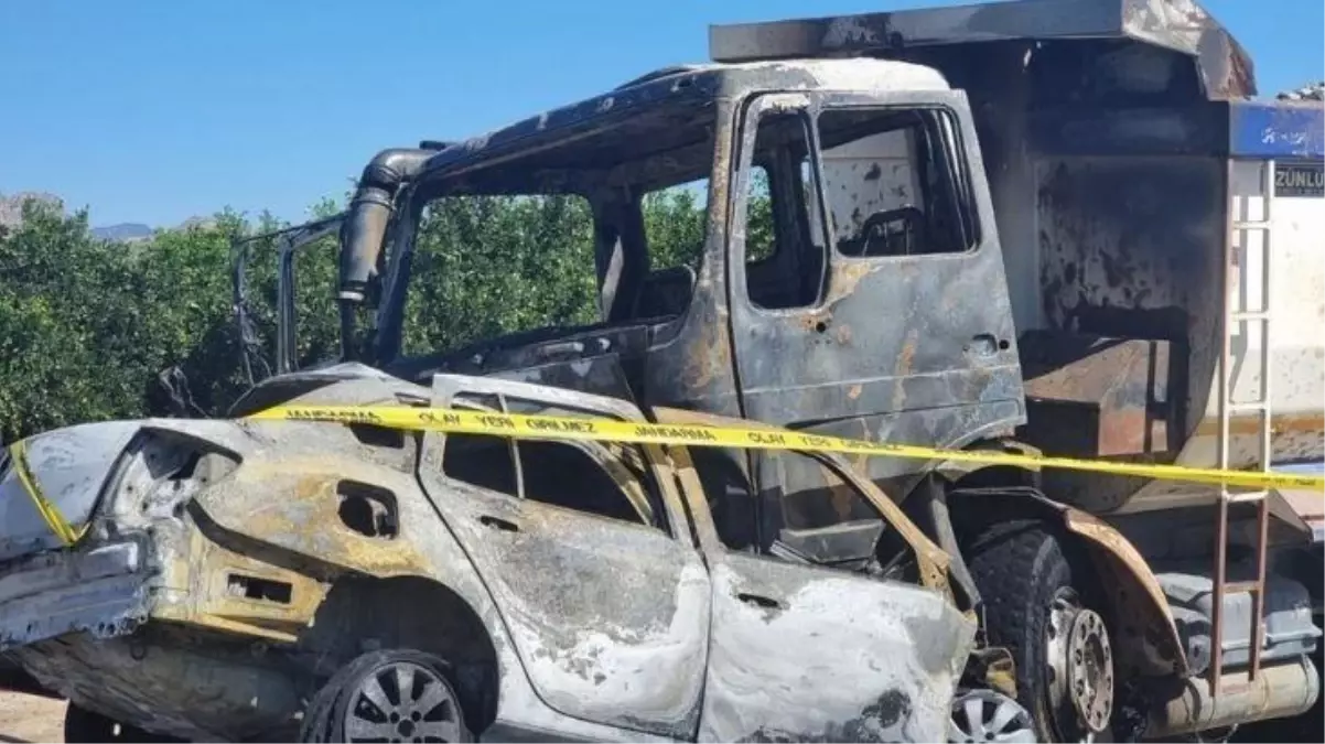 Çalıntı araçla kaza yapan bir kişi yanarak can verdi