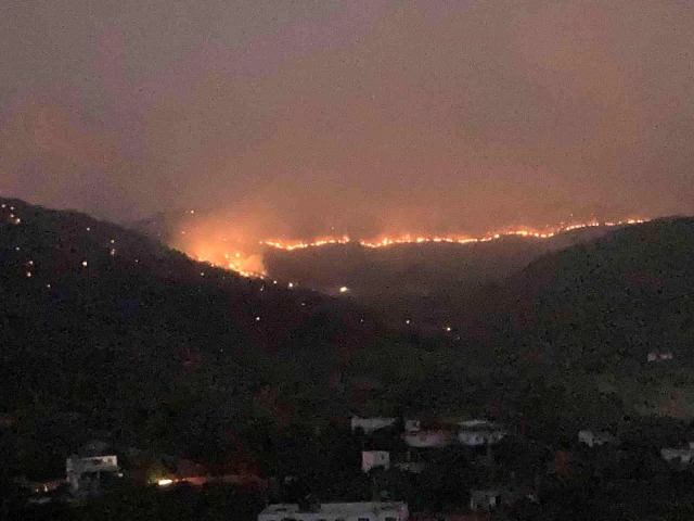 Mersin'deki yangın geceyi aydınlattı! 5 ilden gelen ekipler söndürmeye çalışıyor