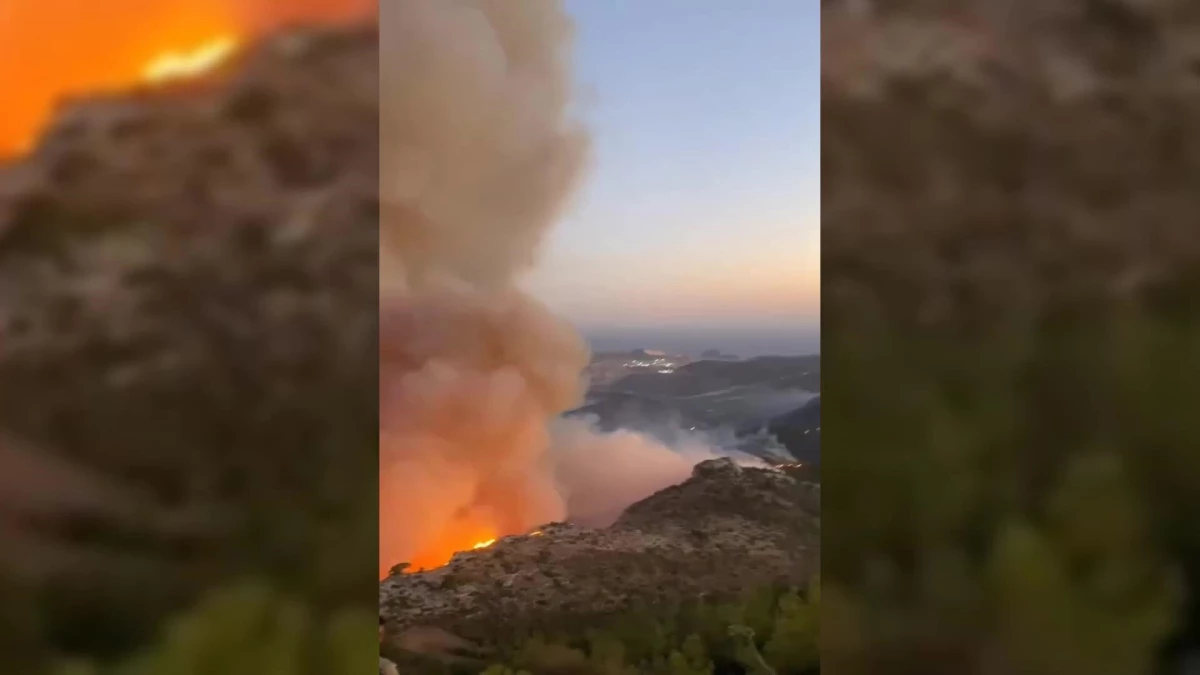 Mersin\'de orman yangını; 110 hane tahliye edildi (8)