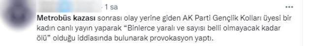 AK Parti Gençlik Kolları'ndan metrobüs kazasına ilişkin tepki çeken video: Binlerce yaralı ve ölüler var, AK Parti Gençlik Kolları'ndan metrobüs kazasına ilişkin tepki çeken video: Binlerce yaralı ve ölüler var,