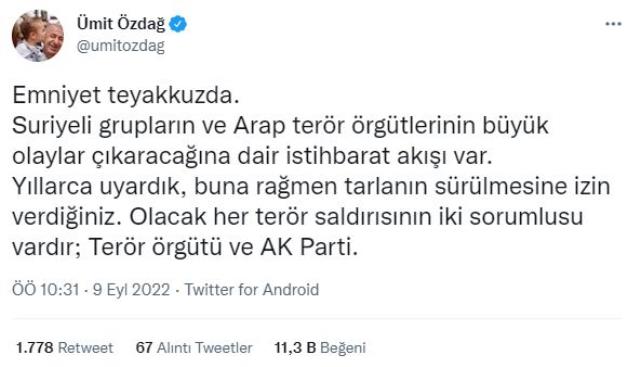 Ümit Özdağ 'büyük olaylar' çıkacağını iddia etti! Suriyeliler üzerinden iç savaş mı isteniyor? Ümit Özdağ 'büyük olaylar' çıkacağını iddia etti! Suriyeliler üzerinden iç savaş mı isteniyor?