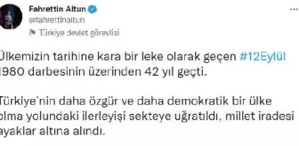 Cumhurbaşkanlığı İletişim Başkanı Altun'dan '12 Eylül' paylaşımı Açıklaması