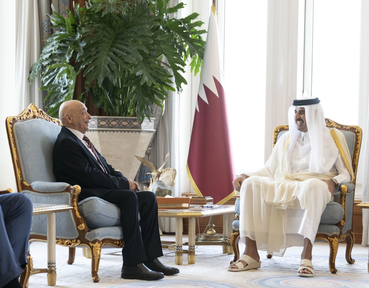 Katar Emiri, Libya Temsilciler Meclisi Başkanı Salih ile Libya\'daki gelişmeleri görüştü