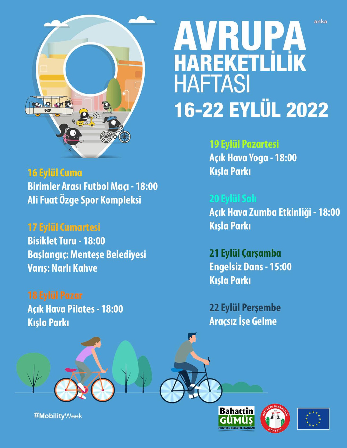 Muğla haber... Avrupa Hareketlilik Haftası Menteşe\'de Bir Dizi Etkinlikle Kutlanacak