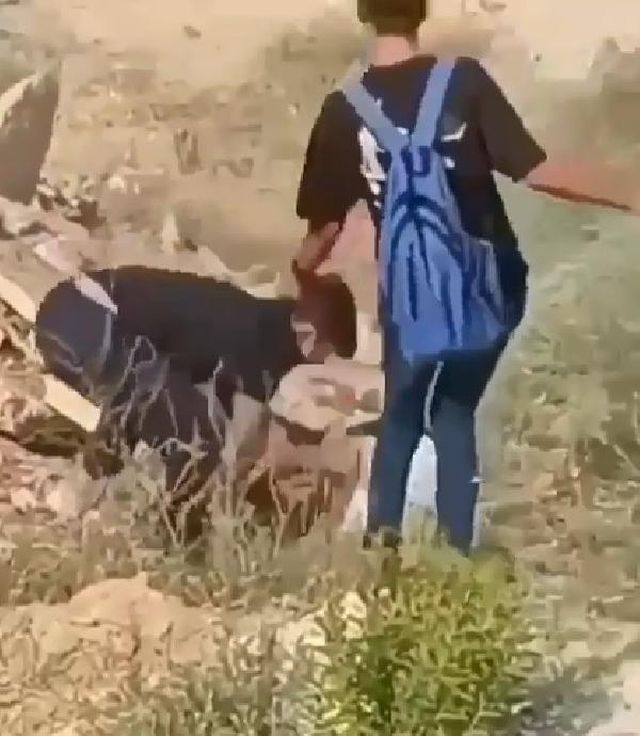 Lise önünde tekmeli yumruklu kavga kamerada Lise önünde tekmeli yumruklu kavga kamerada