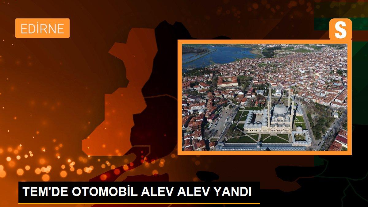 TEM\'DE OTOMOBİL ALEV ALEV YANDI