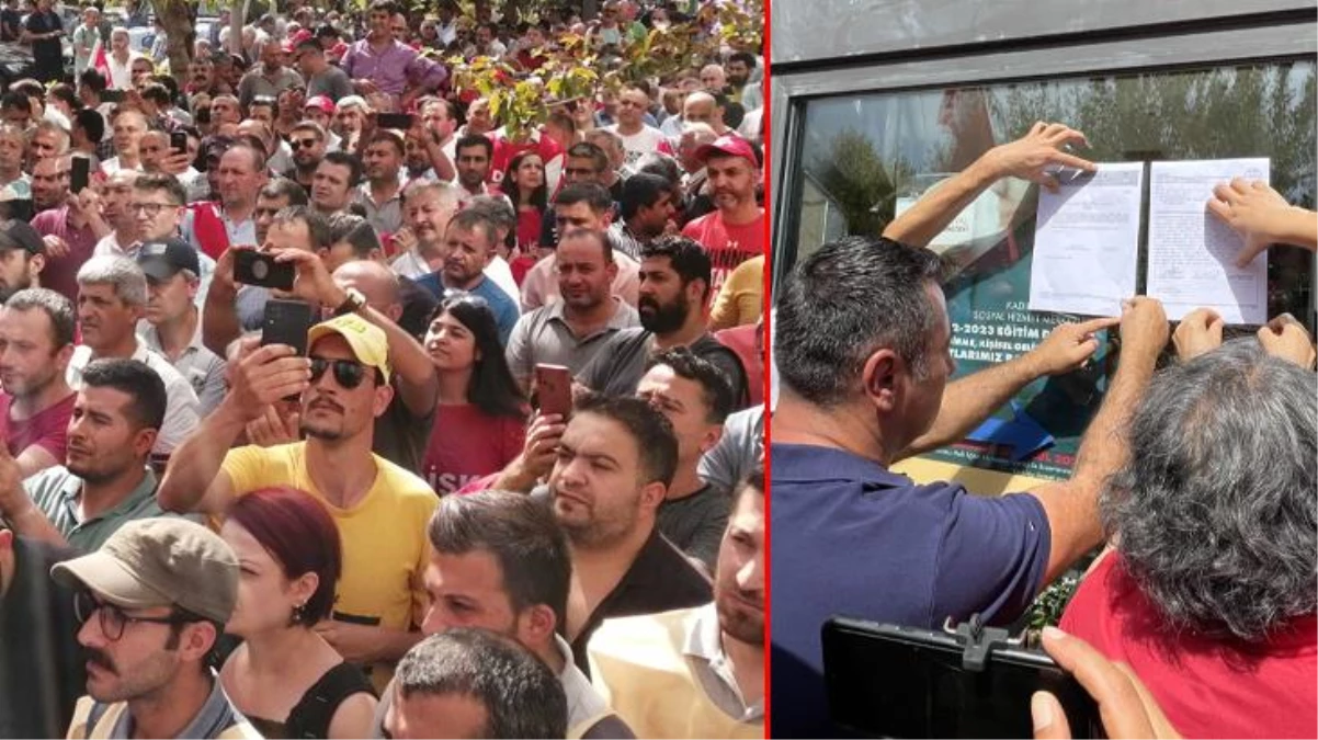 2 bin 300 işçinin talepleri karşılanamadı! Sendika, Kadıköy Belediyesi girişine grev kararı astı